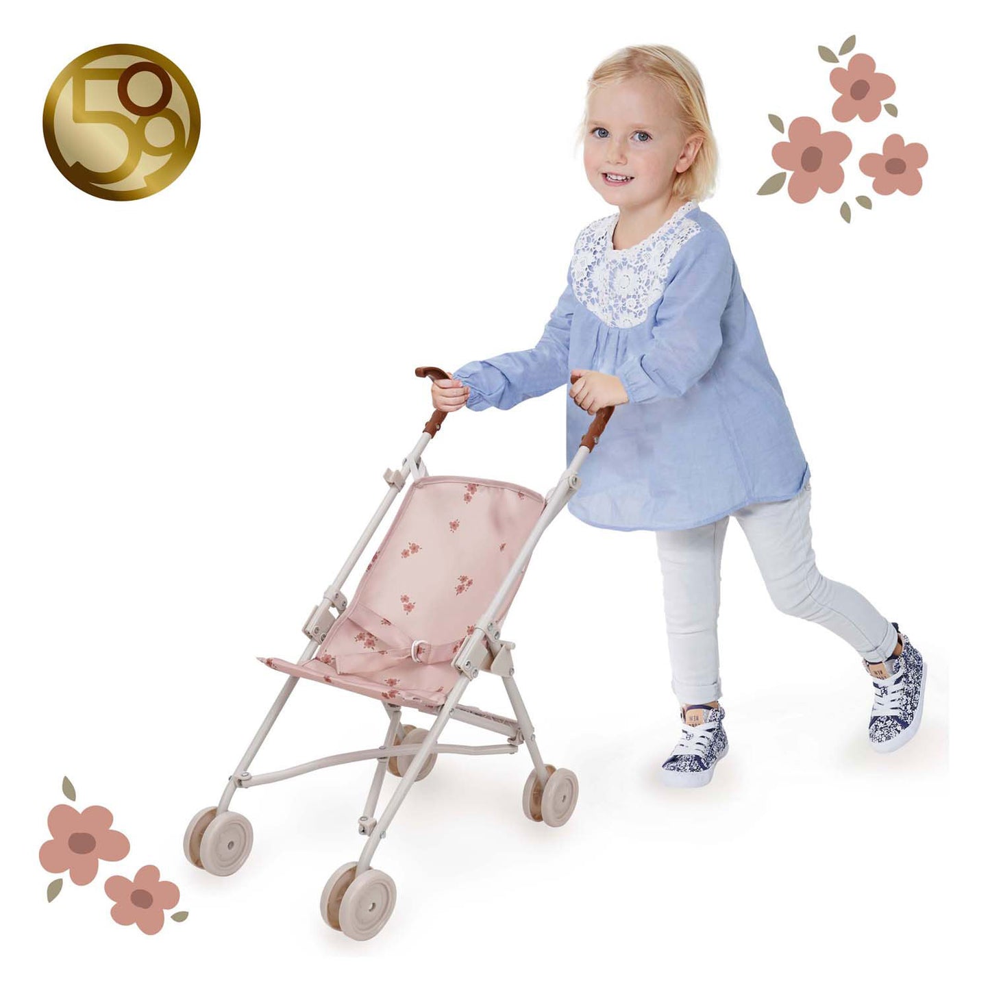 Carrozzina per bambole con passeggino balletto flora
