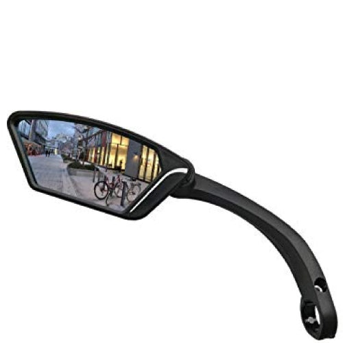 Specchio sullo sterzo a più bici sinistro. nero