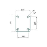Tarsus bokwiel 150 mm. tpr extra stil - afbeelding 2