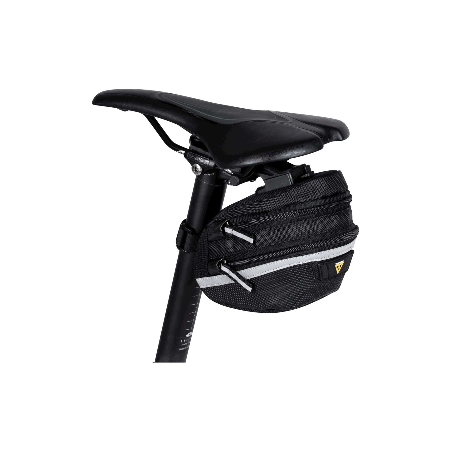 Topeak Saddle Bag WP II M, Negro, Repelente de Agua, Poliéster, Adaptador, 1.25L, Actualización rápida, Reflexionando, 152 g