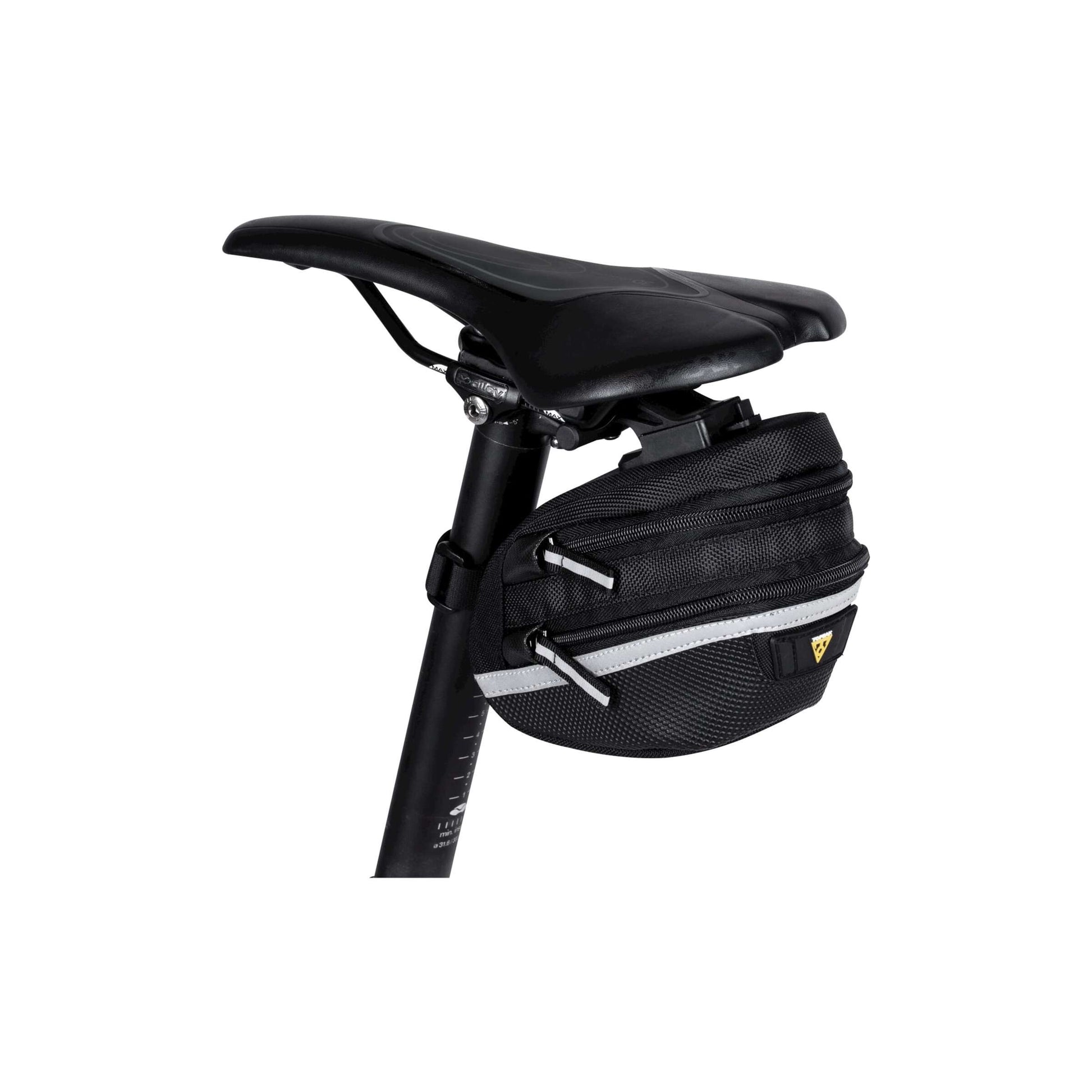 Sacca da sella topak wp ii m, nero, acqua -repellente, poliestere, adattatore, 1,25 litri, clic rapido, riflettente, 152G