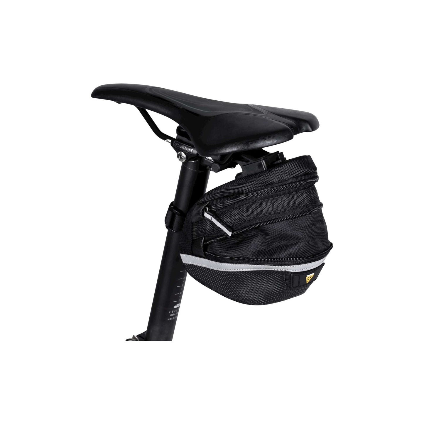 Topeak Saddle Bag WP II M, Negro, Repelente de Agua, Poliéster, Adaptador, 1.25L, Actualización rápida, Reflexionando, 152 g
