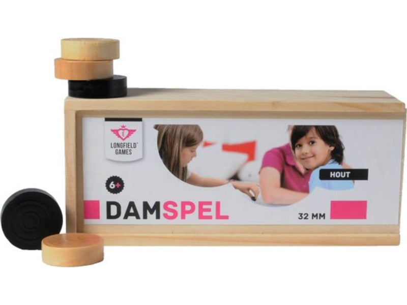 Longfield damstenen 32mm in houten kist