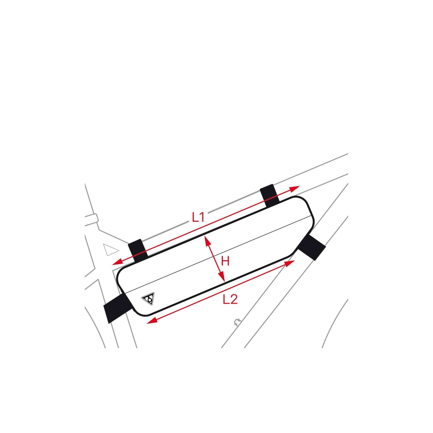 Topeak frametas MidLoader 6L zw, Nylon straps, Zwart