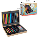 Grafix kleurkoffer voor kinderen | 33-delig | creativiteitsdoos voor kinderen | kleuren | schminken | tekenen | knutselen | - afbeelding 1