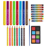 Grafix kleurkoffer voor kinderen | 33-delig | creativiteitsdoos voor kinderen | kleuren | schminken | tekenen | knutselen | - afbeelding 2