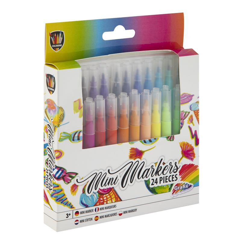 Grafix set a 24 mini viltstiften in doos