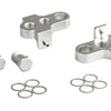 Turners de manivela Mirage con perno de acero inoxidable aluminio T6 de plata