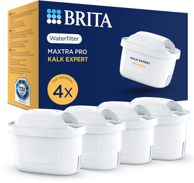 Cartuccia filtro acqua Brita maxtra pro limescale expert - 4 pezzi - filtro acqua originale per tutte le caraffe per la protezione di dispositivi con acqua dura - filtra calcare, impurità, cloro e metalli, tra le altre cose