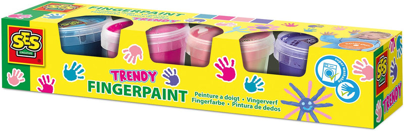 Ses creative vingerverf - trendy 4 kleuren - vanaf 2 jaar - 4 x 110 ml - knutselen - glutenvrij - schoencadeautjes sinterklaas