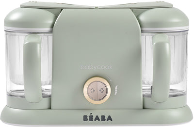 Béaba babycook duo foodprocessor - 4-in-1 babyvoedingbereider met twee kommen van 1100 ml - xxl capaciteit van 2200 ml voor tweelingen en meal prep - klaar in 15 minuten - cycloonmix-mes voor elke textuur - misty green