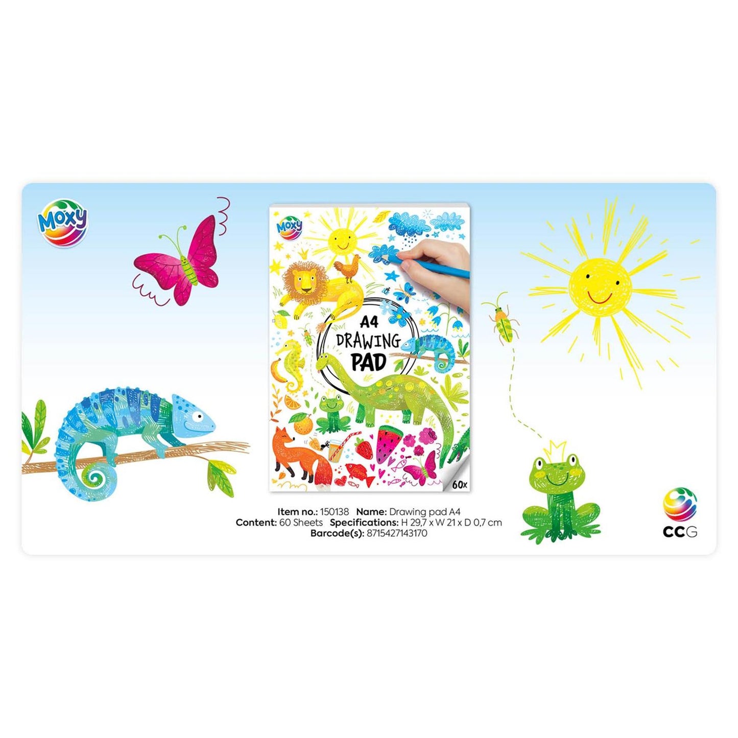 Creative Craft Group Drawing Block A4 Blanco, 60 fogli