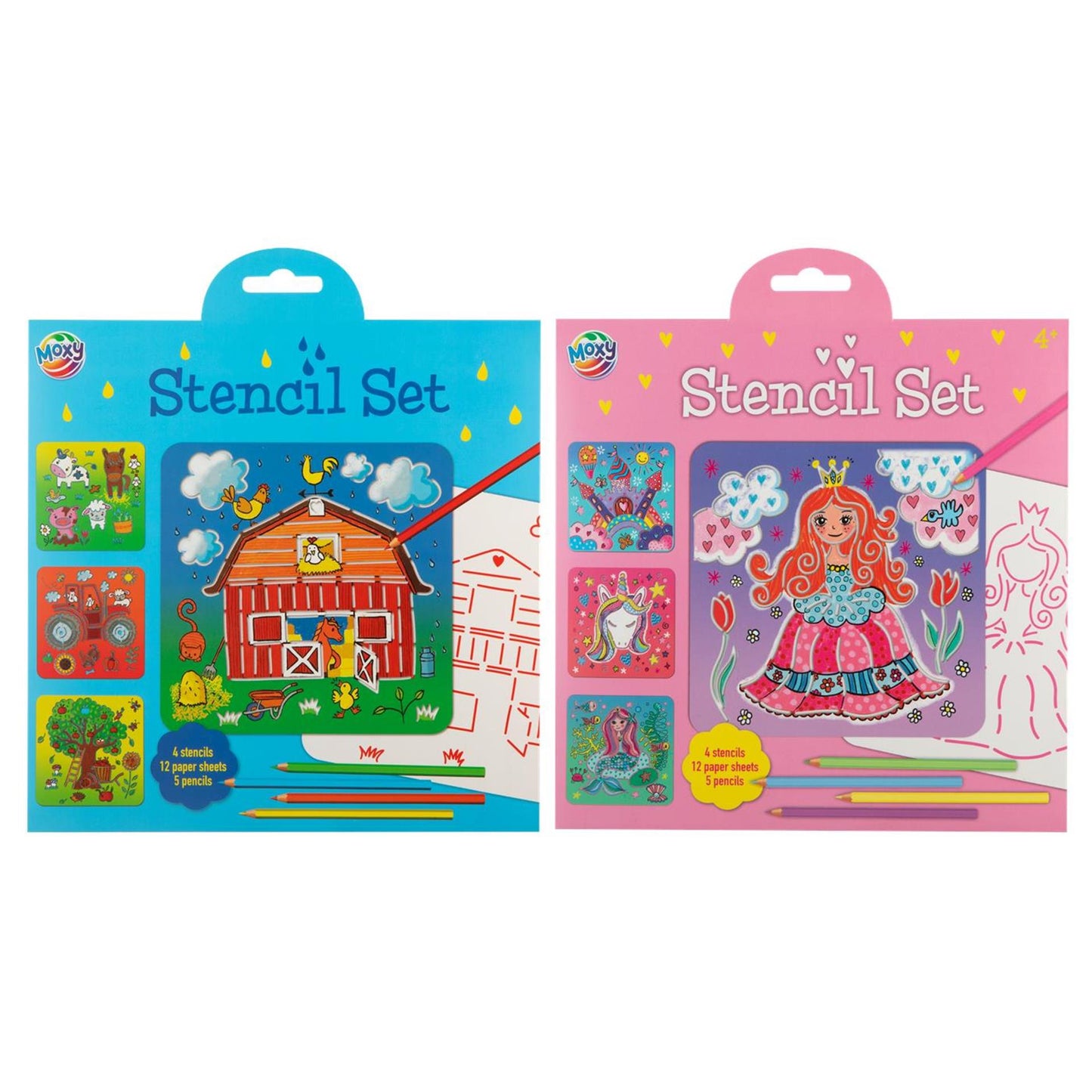 Set de plantillas Moxy con 5 lápices
