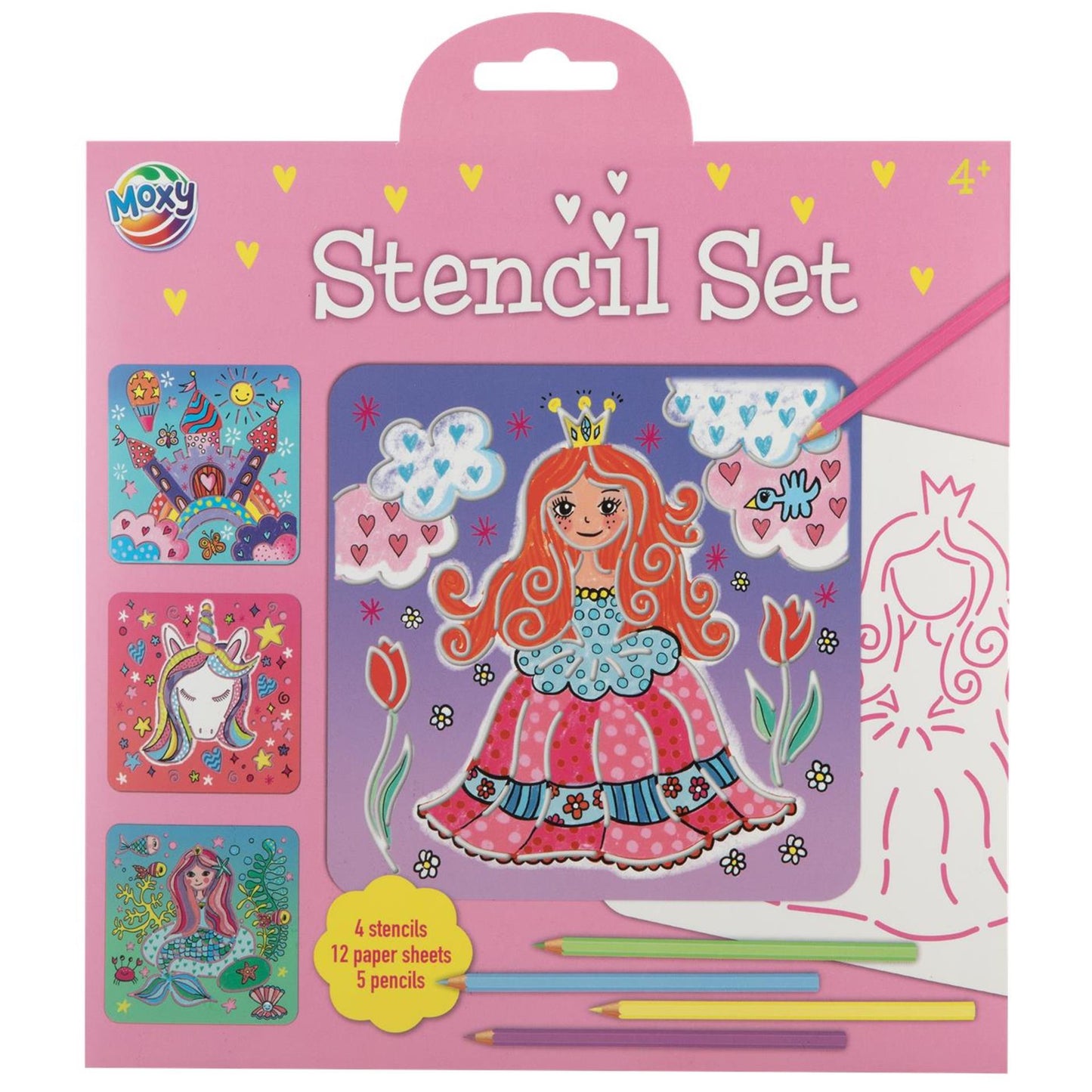 Set de plantillas Moxy con 5 lápices