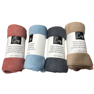Coperta in pile corallo 130x160 cm | 6 pezzi