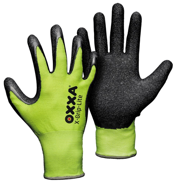 Oxxa x-grip-lite werkhandschoen geel zwart, 9 - 15102509 - 15102509