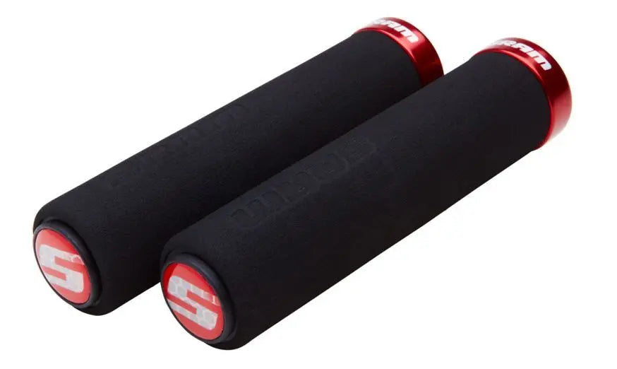 Sram grips locking grips rubber foam black red