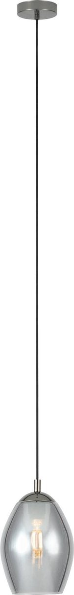 Eglo estanys hanglamp - 1 lichts - ø19 cm - e27 - rookglas - grijs zwart