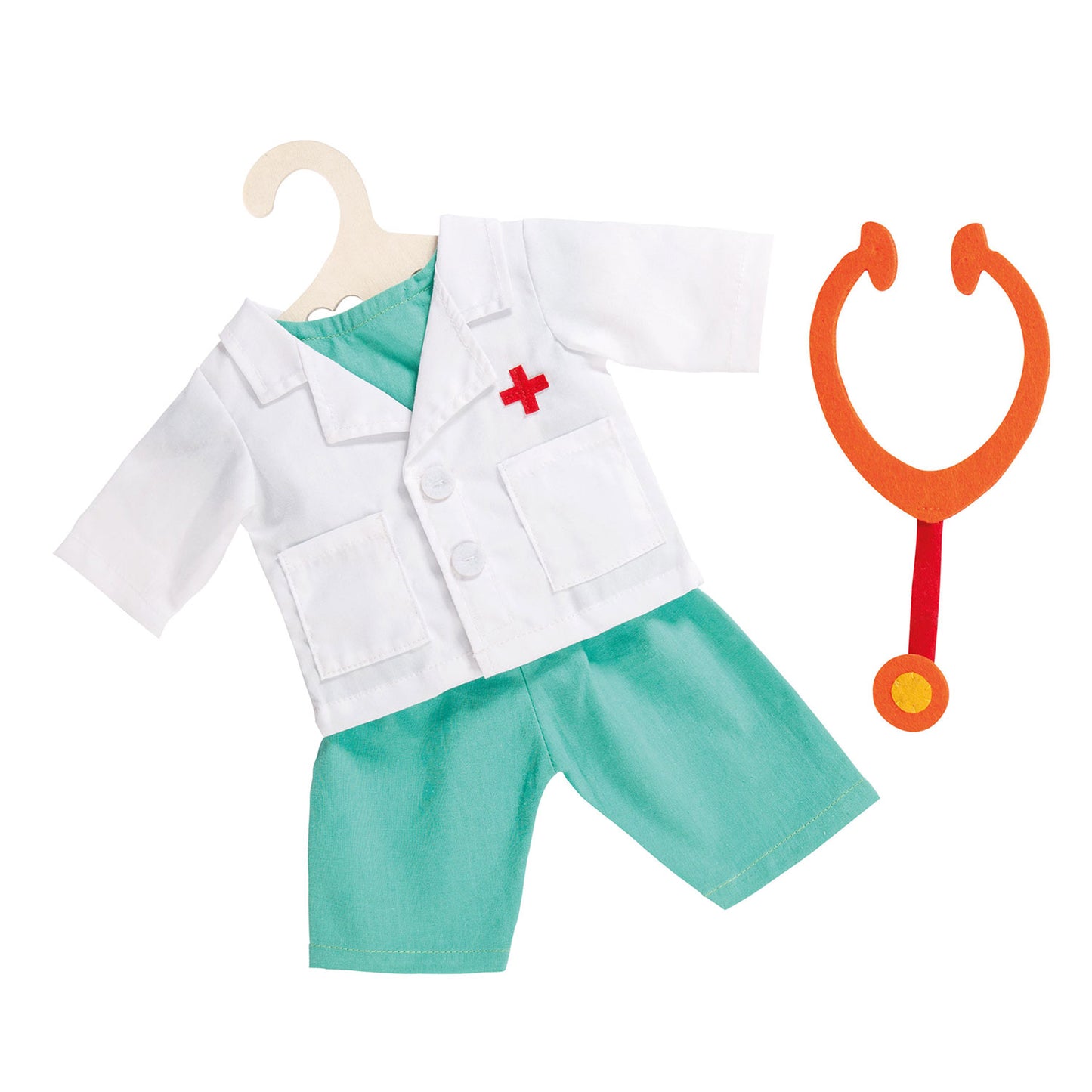 Poppen Doktersoutfit met Stethoscoop, 38-45 cm