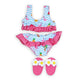 Heless poppen bikini met slippers flamingo, 35-45 cm