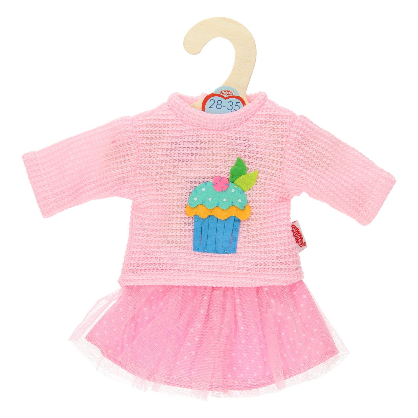 Heless poppen pullover met rok roze, 28-35 cm
