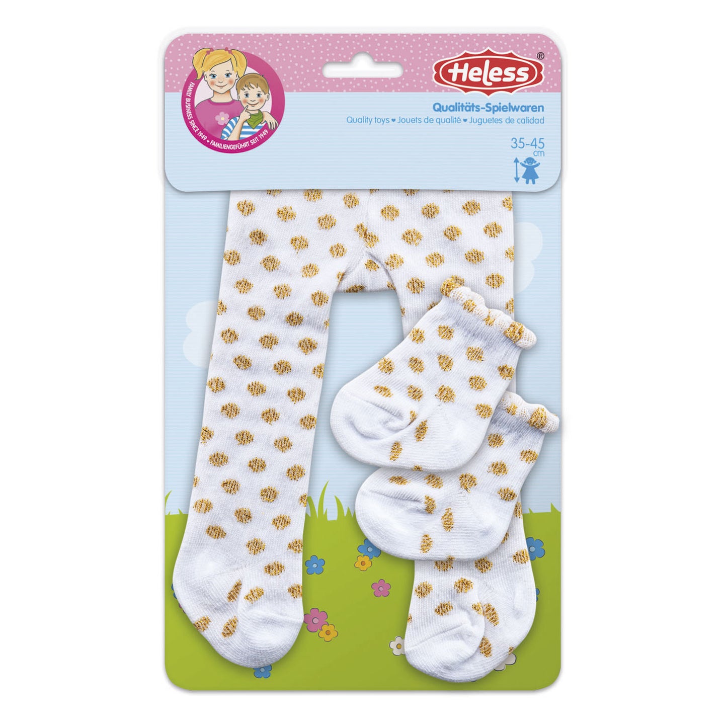 Heless Doll-Millot con calcetines Gold Stppen, 28-35 cm