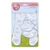 Heless poppenmaillot met sokken - sneeuwvlokken, 28-35 cm