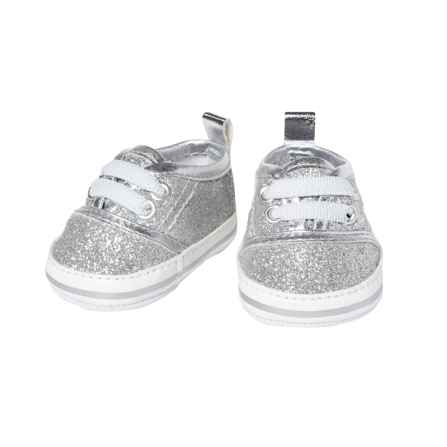 Sneaker bambola Heless glitter d'argento, 38-45 cm