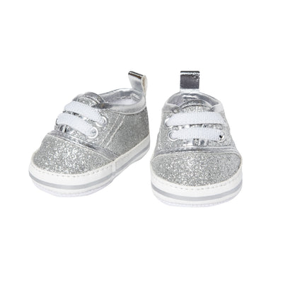 Sneaker bambola Heless glitter argento, 30-34 cm