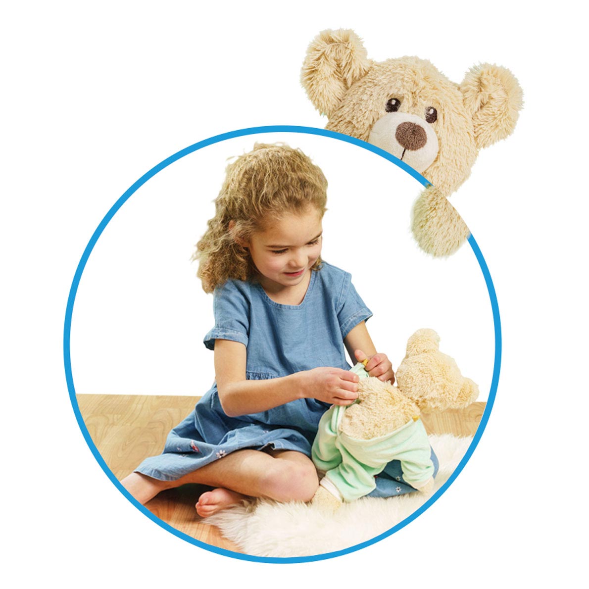 Heless knuffel pluche teddy rainbow, 32cm
