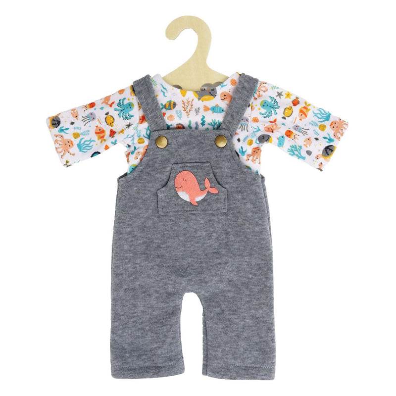 Heless poppentuinbroek met t-shirt walvis, 28-35 cm