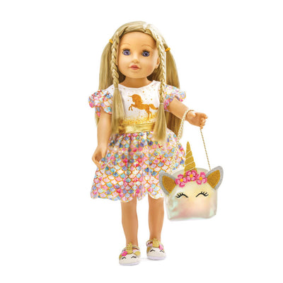 Doll dress Unicorn Goldy, 28-35 cm