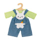 Bambole dungarees con camicia a strisce Bunny Lou, 28-35 cm