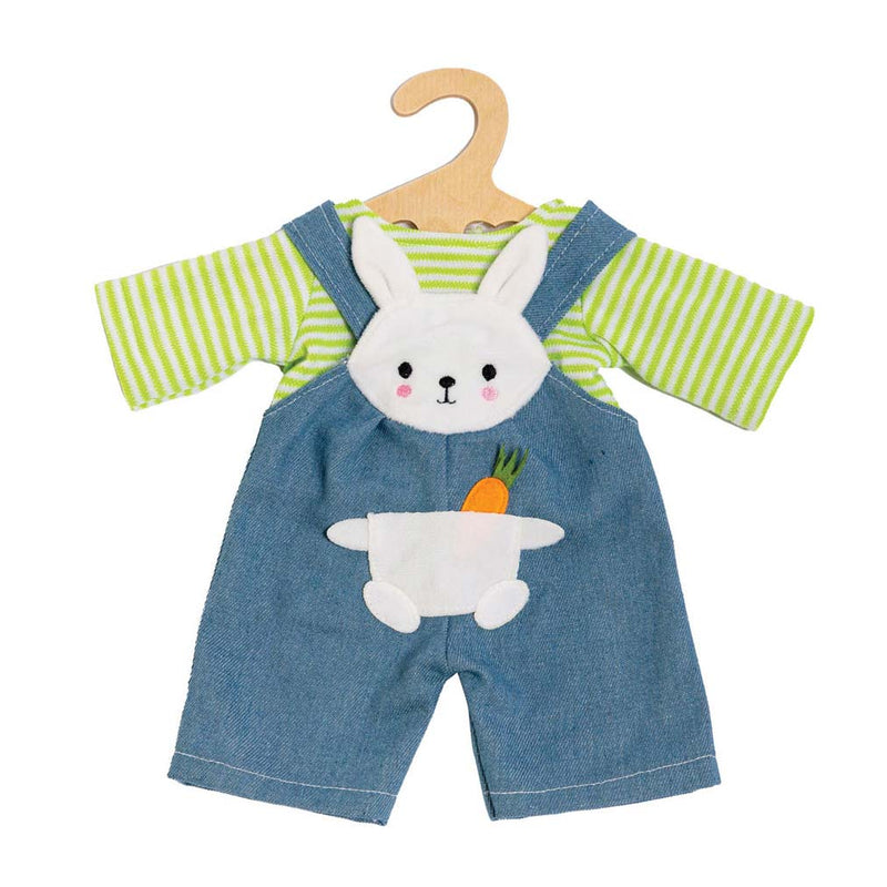 Bambole dungarees con camicia a strisce Bunny Lou, 28-35 cm