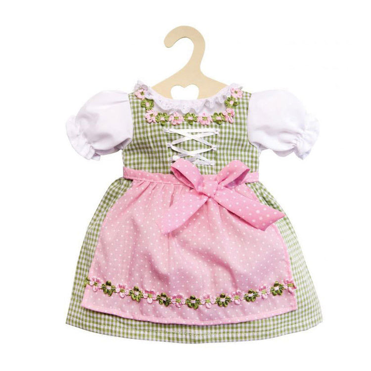 Vestido para muñeca Heless verde y rosa, 28-33 cm