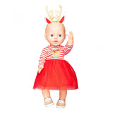 Heless kerstjurk met haarband rendier, maat 28-35 cm - afbeelding 4