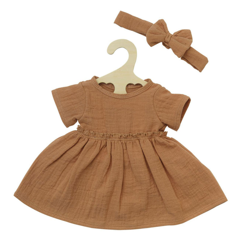 Vestido de muñecas Heless marrón con volantes, 28-35 cm