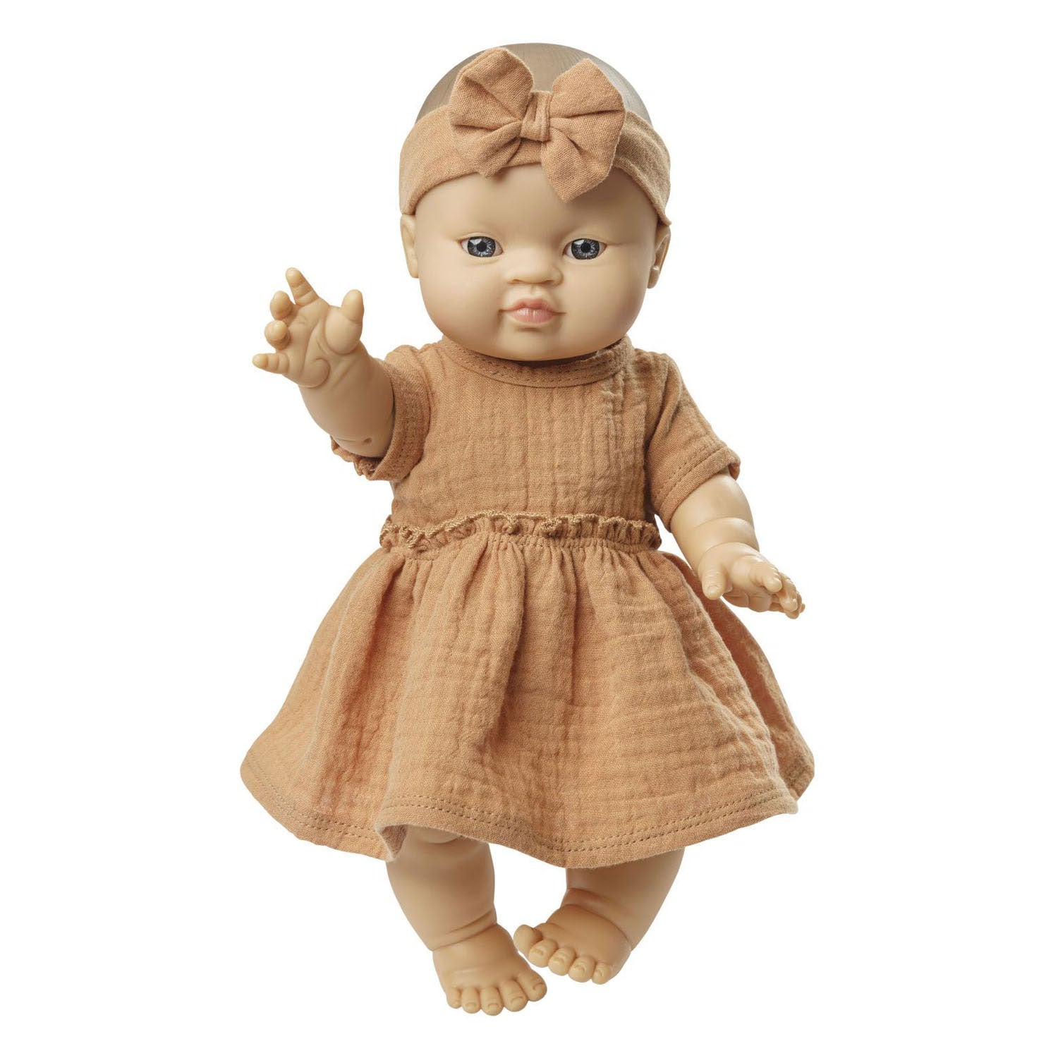 Vestido de muñecas Heless marrón con volantes, 28-35 cm