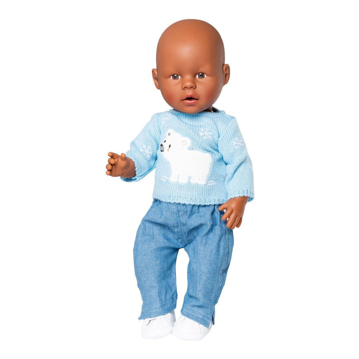 Jeans con bambole per le bambole con maglione orso polare, 28-35 cm
