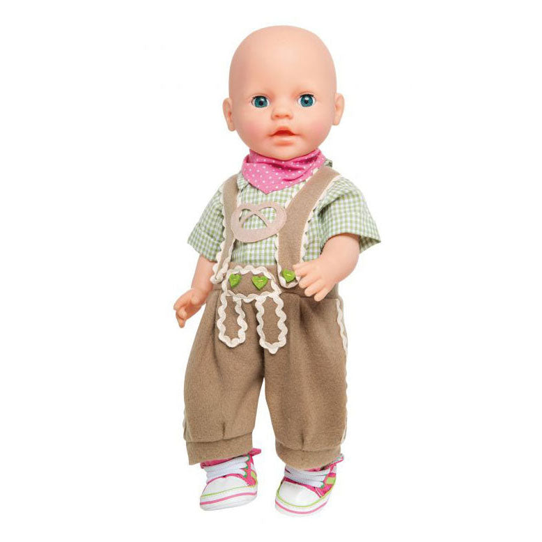 Abbigliamento per bambola Heless Lederhosen con camicia e sciarpa, 35-45 cm