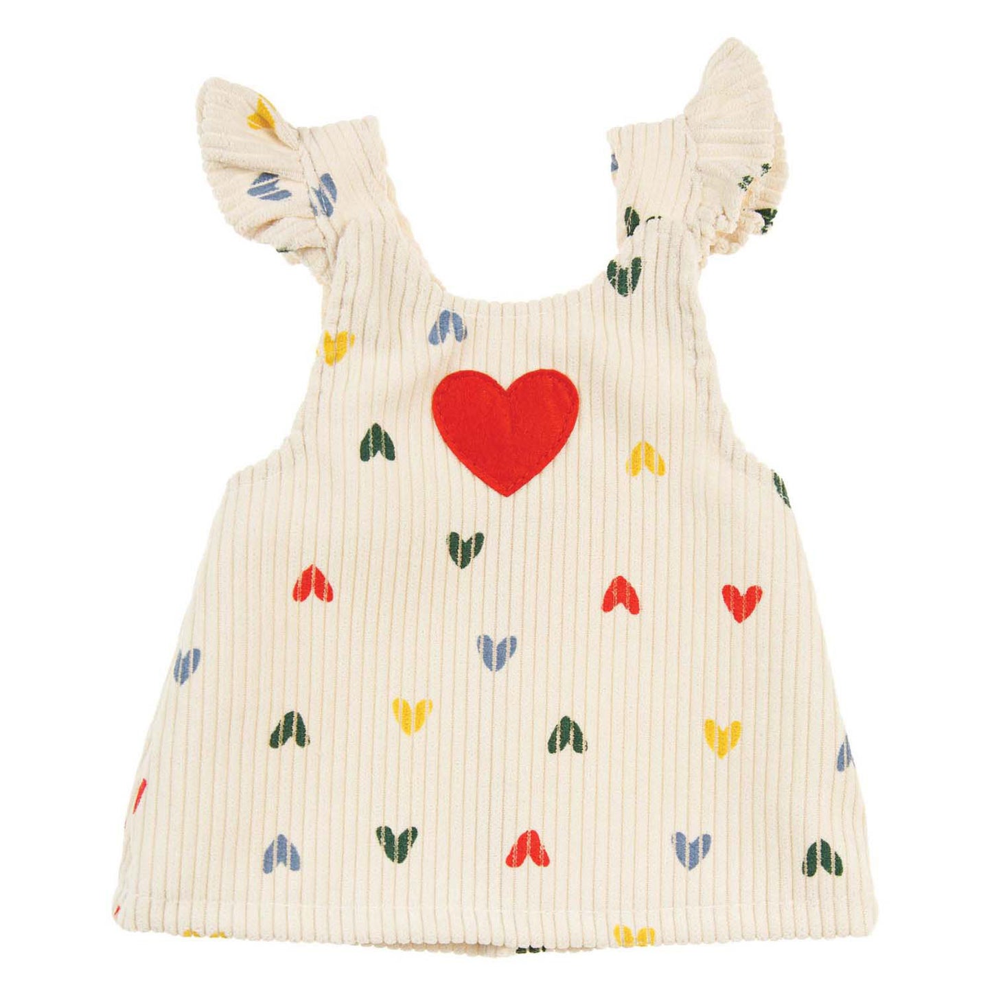 Coriandoli per il cuore di velluto a costola per le bambole per le bambole, 28-35 cm