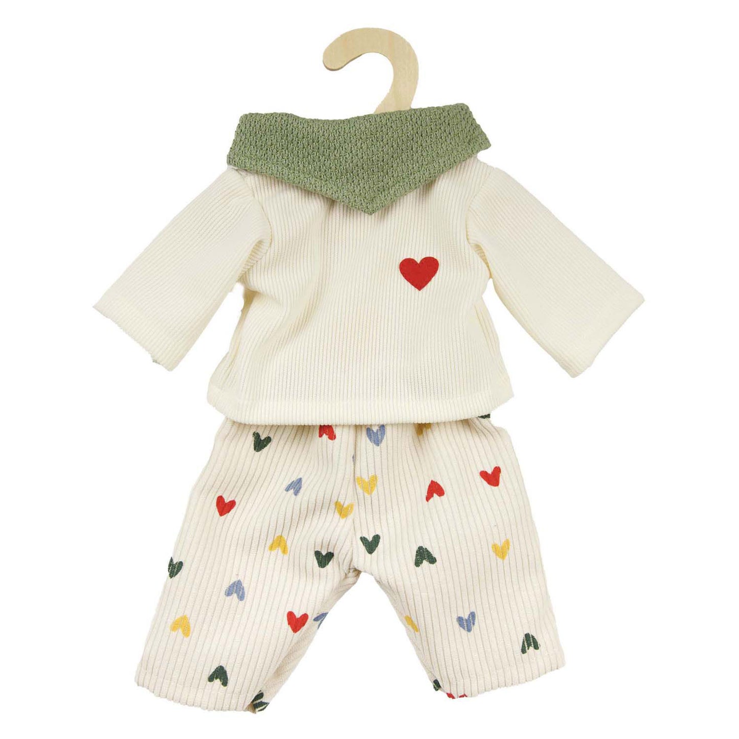 Heless poppen ribfluwelen broek hartjesconfetti, 35-45 cm