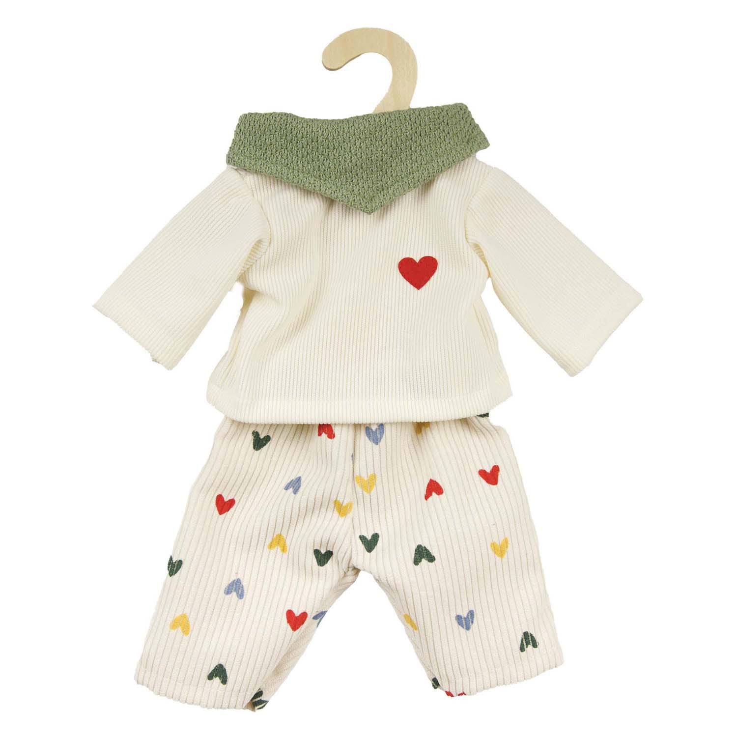 Heless poppen ribfluwelen broek hartjesconfetti, 35-45 cm