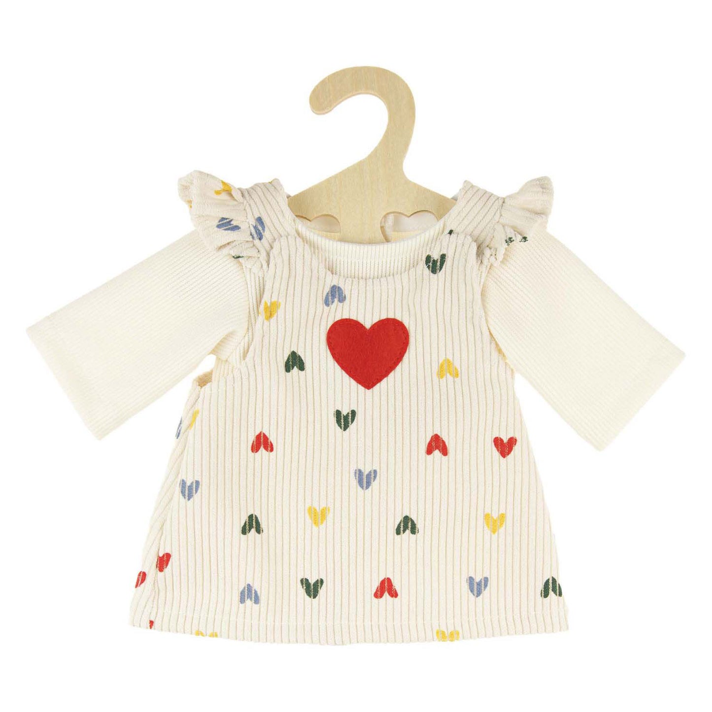 Vestido de terciopelo de Heless Dolls Hartjes Confetti, 35-45 cm