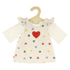 Heless poppen ribfluwelen jurk hartjesconfetti, 35-45 cm