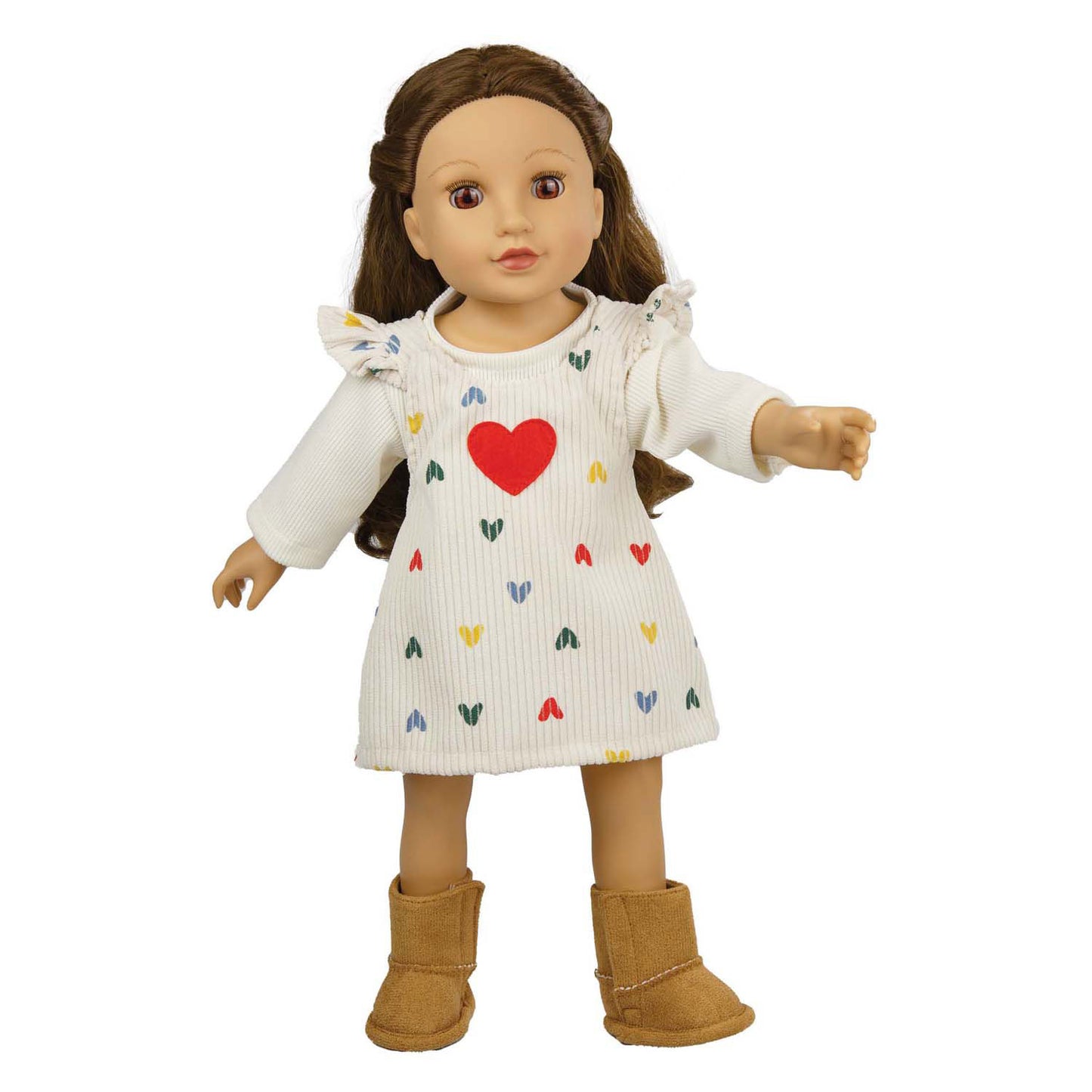 Vestido de terciopelo de Heless Dolls Hartjes Confetti, 35-45 cm
