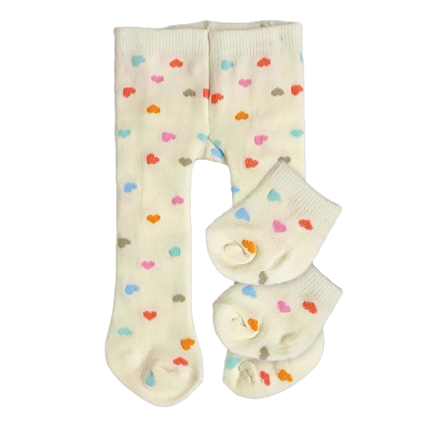 Collant da bambole per le calze con coriandoli cardiaci, 28-35 cm