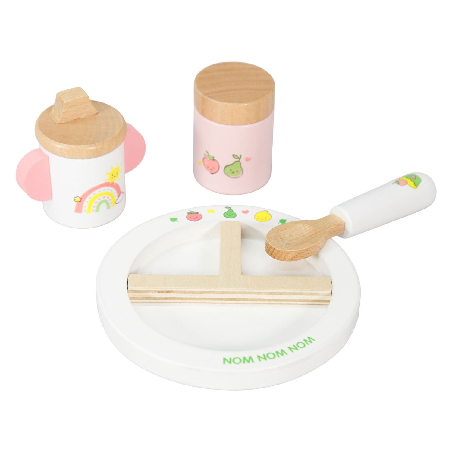 Heless wooden doll feeding set cheeky fruits - 4 pcs.