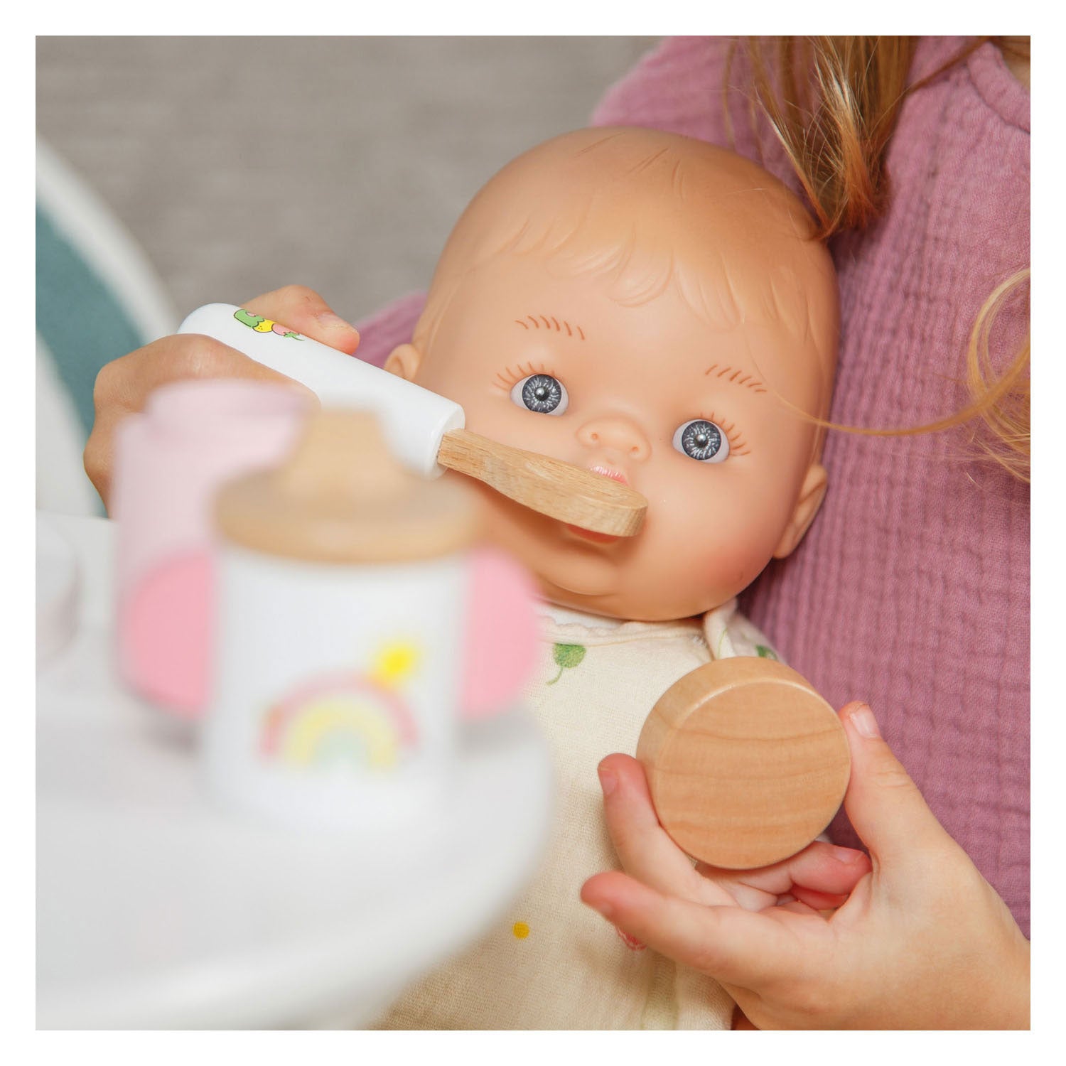 Heless wooden doll feeding set cheeky fruits - 4 pcs.