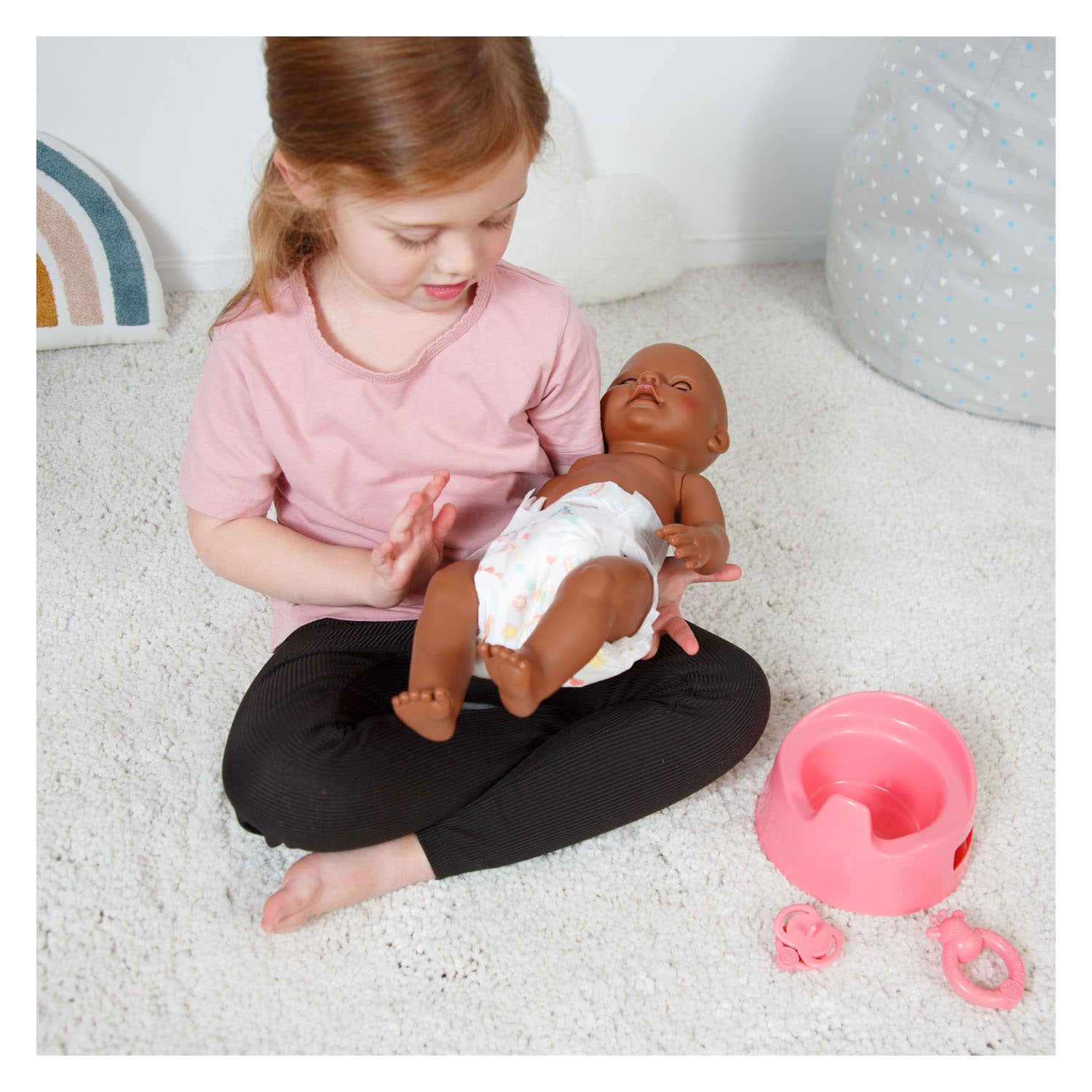 Orinal para muñecas Heless con accesorios rosa - 15cm